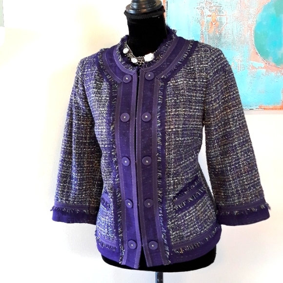 Chico's/ Purple/ Tweed Blazer/ Jacket - Picture 6 of 14